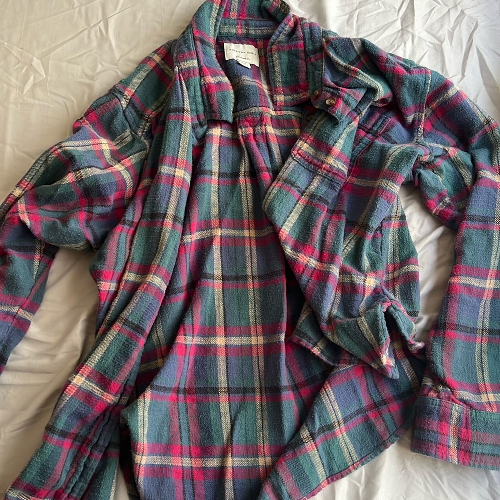 2 American Eagle flannels.